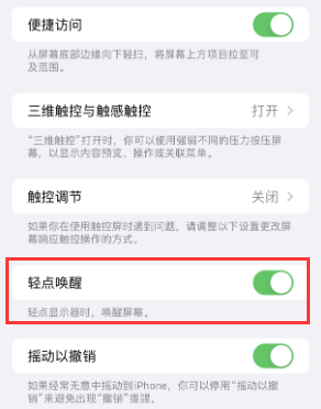 弋阳苹果授权维修站分享iPhone轻点无法唤醒怎么办 