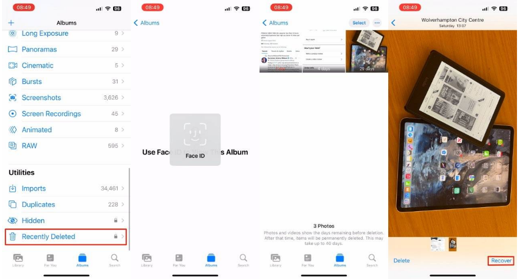 弋阳苹果14维修分享 iPhone14 上恢复已删除的照片 