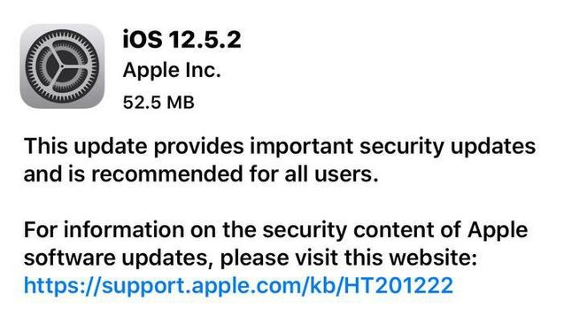 弋阳苹果手机维修分享iOS12.5.2发布，建议所有老苹果用户安装 